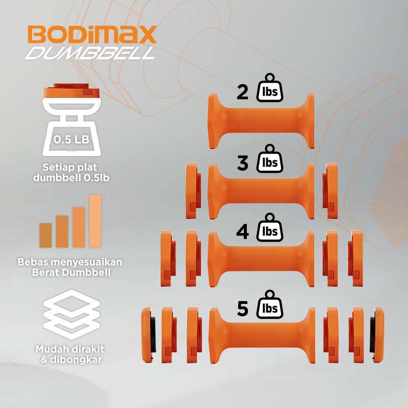 BODIMAX ADJUSTING DUMBBELL SQUARE DARK GREY image 2