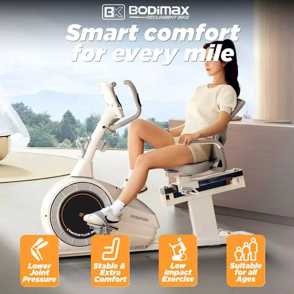 BODIMAX RECUMBENT BIKE GREY image 2