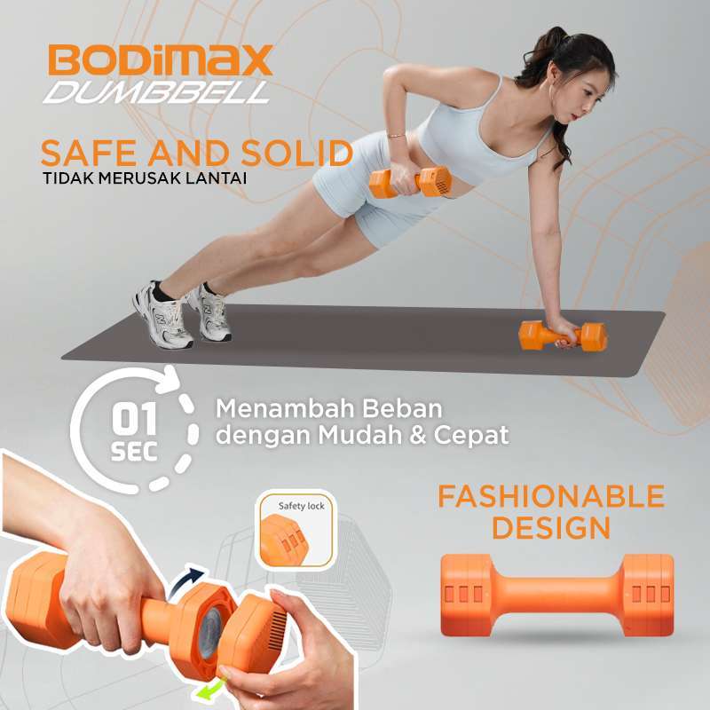 BODIMAX ADJUSTING DUMBBELL SQUARE DARK GREY image 5