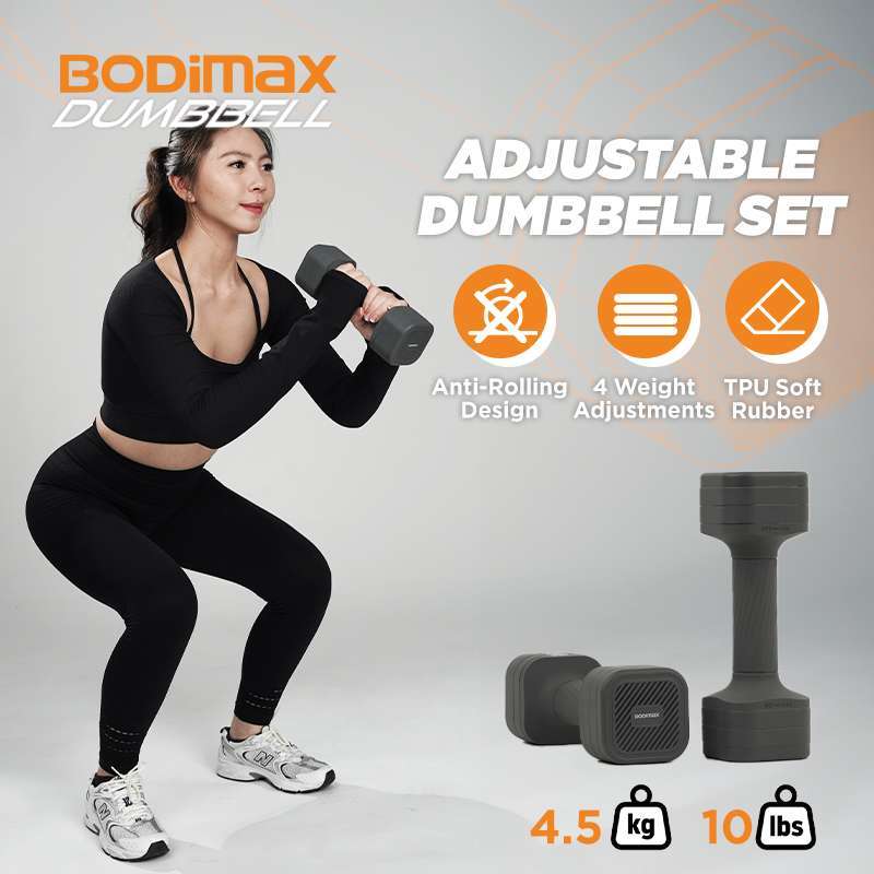 BODIMAX ADJUSTING DUMBBELL SQUARE DARK GREY image 1