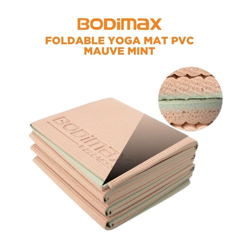 BODIMAX PVC FOLDABLE YOGAMATT MAUVE-MINT
