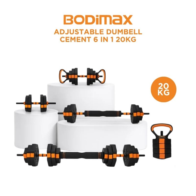 BODIMAX ADJUSTABLE DUMBELL CEMENT 6 IN1 20KG