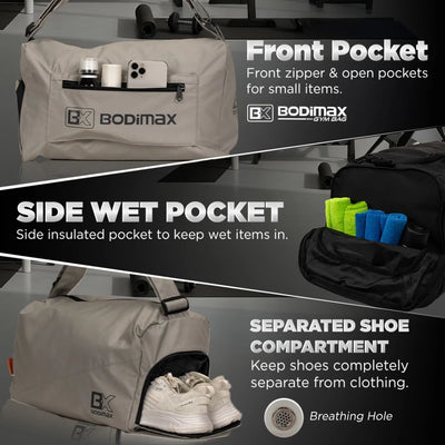 BODIMAX FITNESS GYM BAG GRAY