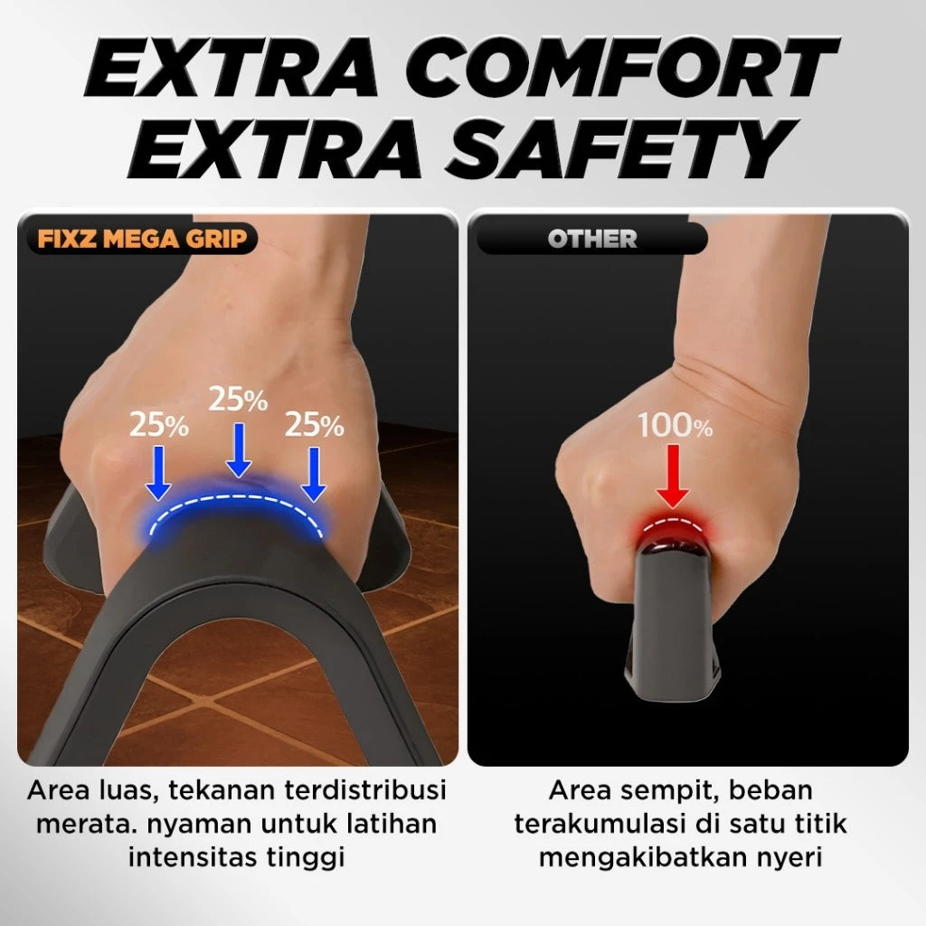 BODIMAX x FIZX PUSH UP BAR PORTABLE / Push Up Bar / Alat Push Up 188KG / Alat Fitness Dada