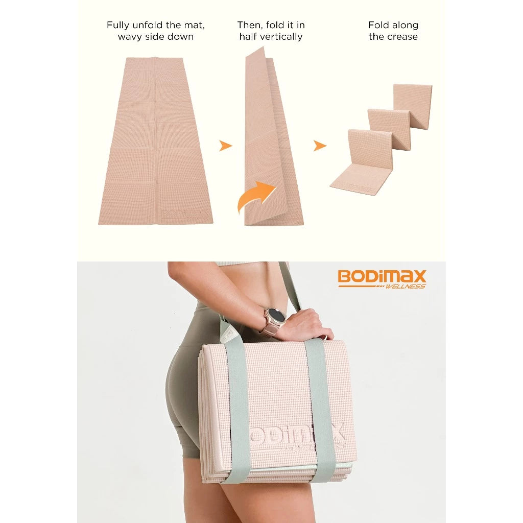 BODIMAX PVC FOLDABLE YOGAMATT PINK-BLUE