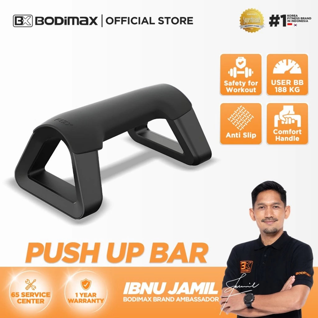 BODIMAX x FIZX PUSH UP BAR PORTABLE / Push Up Bar / Alat Push Up 188KG / Alat Fitness Dada