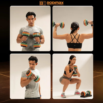 BODIMAX Dumbbell Set Adjustable 20kg / Alat Latihan Beban / Weight Training Dumbbell / Home Workout